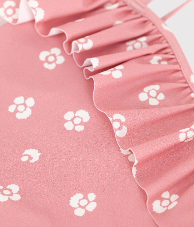 Ba&ntilde;ador infantil con flores rosa/blanco