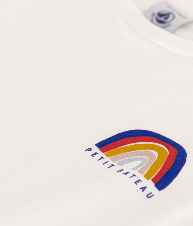 Camiseta de punto ligero para ni&ntilde;a blanco