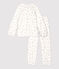 Pijama de niña con estampado de estrellas de terciopelo blanco MARSHMALLOW/gris ARGENT