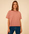 Camiseta la Boxy de algodón a rayas de mujer FAMEUX/ AVALANCHE