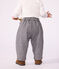 Pantal&oacute;n liso de franela para beb&eacute; gris