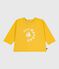 Camiseta de algodón de manga larga con estampado de gato para bebé amarillo NAPLES