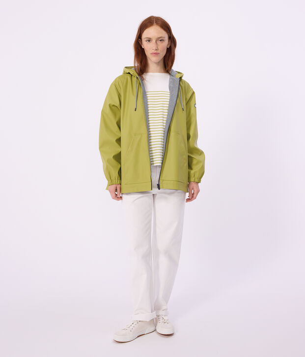 Chubasquero corto para mujer verde