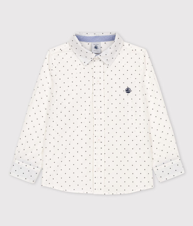 Camisa estampada de ni&ntilde;o blanco/gris