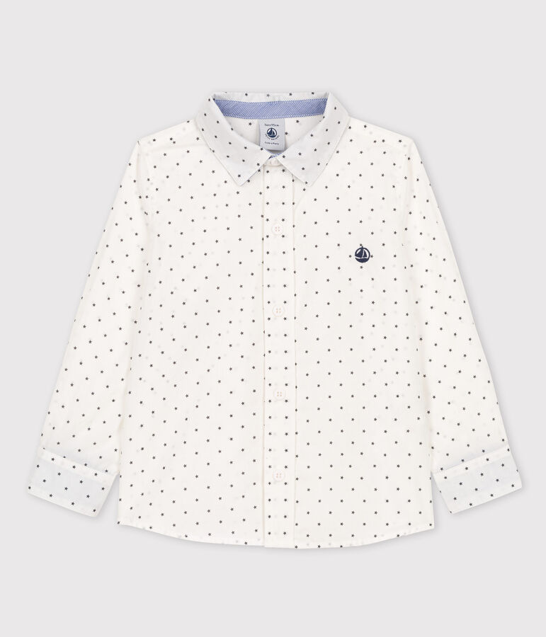 Camisa estampada de ni&ntilde;o beige COQUILLE/gris MAKI