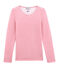 Camiseta de manga larga de algodón y lana para mujer rosa CHEEK/blanco MARSHMALLOW