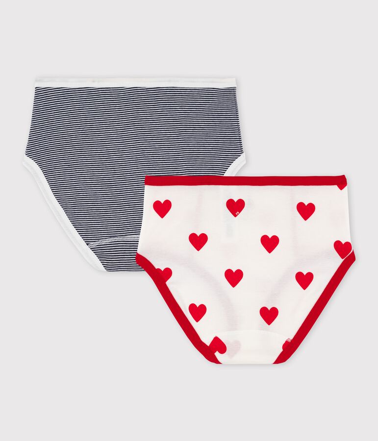 Juego de 2 braguitas de talle alto de algod&oacute;n de mujer multicolor