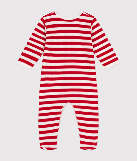 Pijama de Navidad de terciopelo para bebé rojo AURORA/ MARSHMALLOW