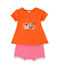 Conjunto de camiseta y short para bebé niña naranja BRAZILIAN/rosa PETAL