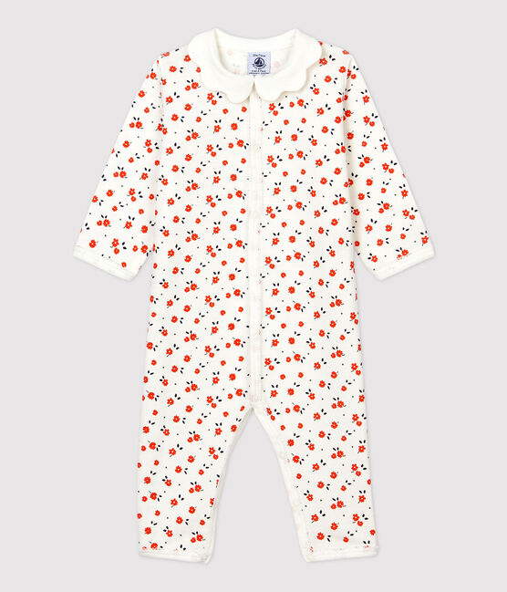 Pelele sin pies con cuello de bebé de algodón orgánico blanco MARSHMALLOW/blanco MULTICO
