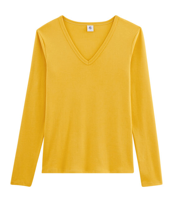 Camiseta de manga larga icónica de mujer amarillo BOUDOR