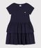Vestido infantil liso de algod&oacute;n de manga corta SMOKING