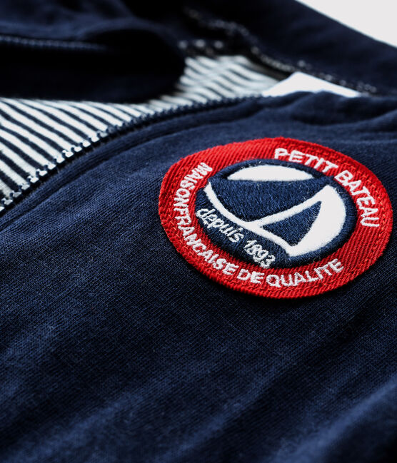 Chaqueta de túbico para bebé niño azul SMOKING/blanco MARSHMALLOW