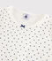 Pijama de corazoncitos de niña de algodón blanco MARSHMALLOW/azul MEDIEVAL