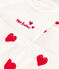 Conjunto de 3 piezas de algodón con corazones para bebé blanco MARSHMALLOW/rojo TERKUIT