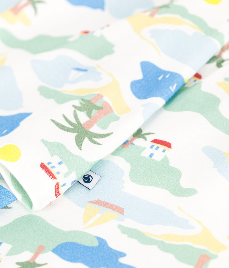 Pijama infantil de algod&oacute;n con estampado blanco/multicolor