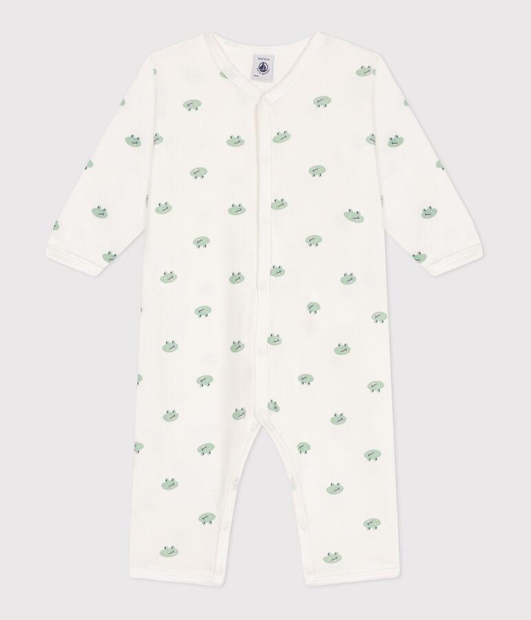 Pijama sin pies de algod&oacute;n con ranas para beb&eacute; blanco MARSHMALLOW/blanco MULTICO