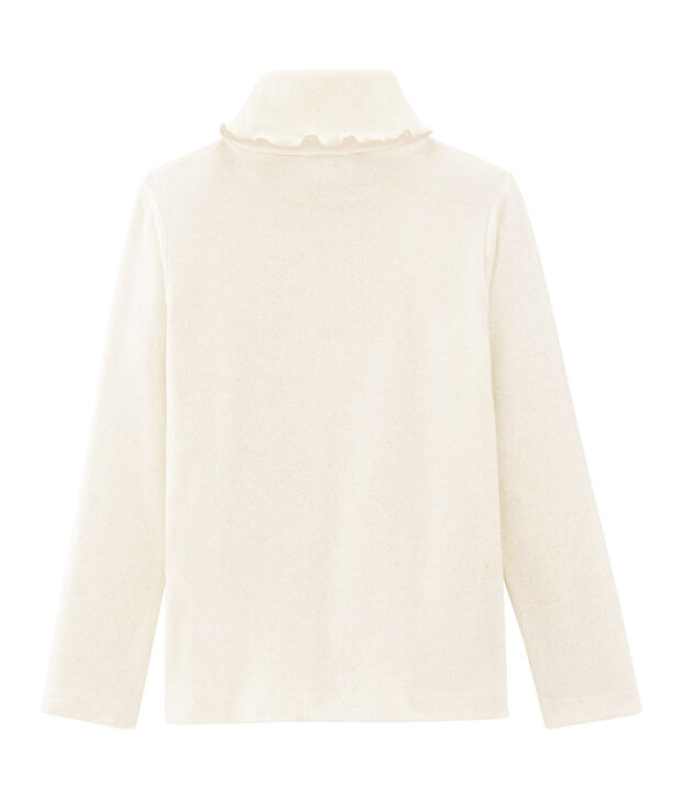 Jersey de cuello alto para ni&ntilde;a blanco/amarillo