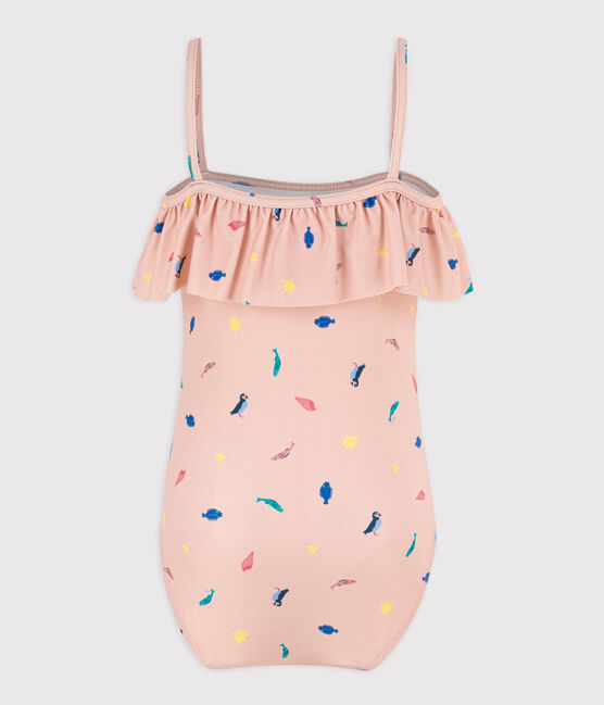 Bañador estampado para niña rosa SALINE/blanco MULTICO