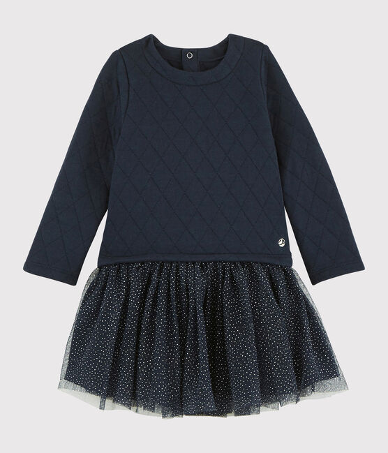 Vestido de manga larga para bebé niña azul SMOKING