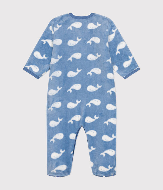Sobrepijama de tejido polar para bebé azul BEACH/ MARSHMALLOW