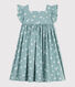 Vestido largo infantil sin mangas de algodón con flores