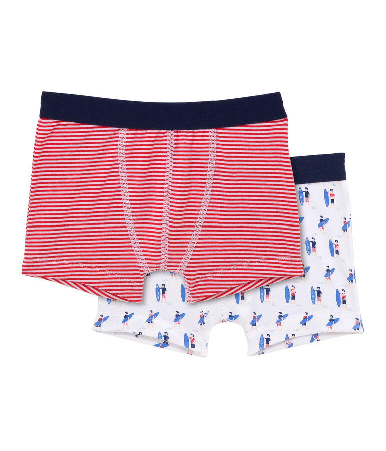 Lote de 2 b&oacute;xers para ni&ntilde;o blanco .