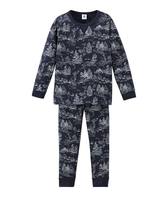 Pijama para niño azul SMOKING/blanco ECUME