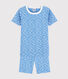 Pijama corto snugfit con estampado de plátanos de algodón de niño/niña