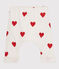 Pantalón de bebé de corazones rojos de algodón orgánico blanco MARSHMALLOW/rojo TERKUIT