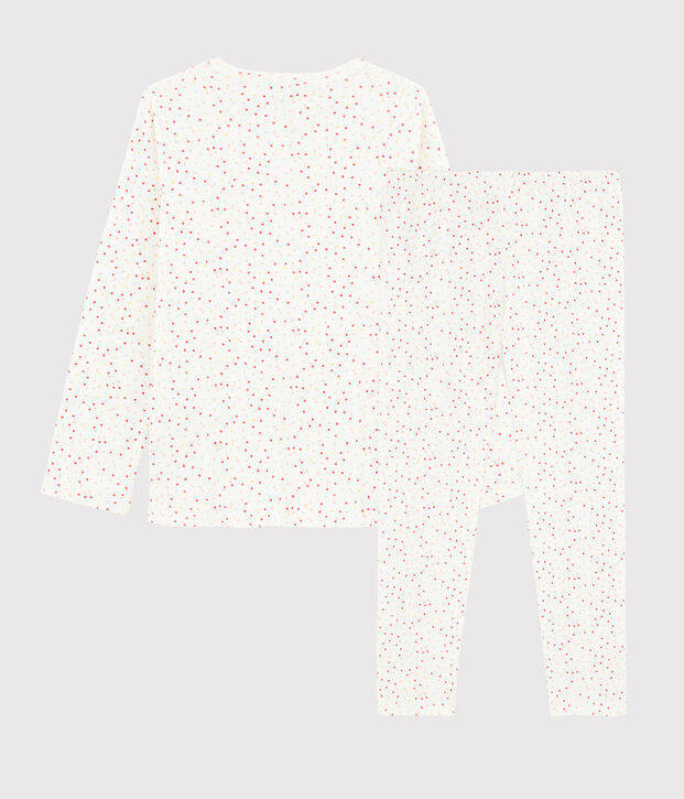 Pijama de lunares multicolores de algod&oacute;n ecol&oacute;gico de ni&ntilde;a blanco/multicolor