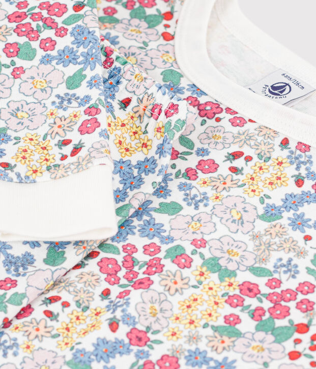 Pijama infantil muy ajustado de algod&oacute;n con estampado multicolor/rosa/multicolor