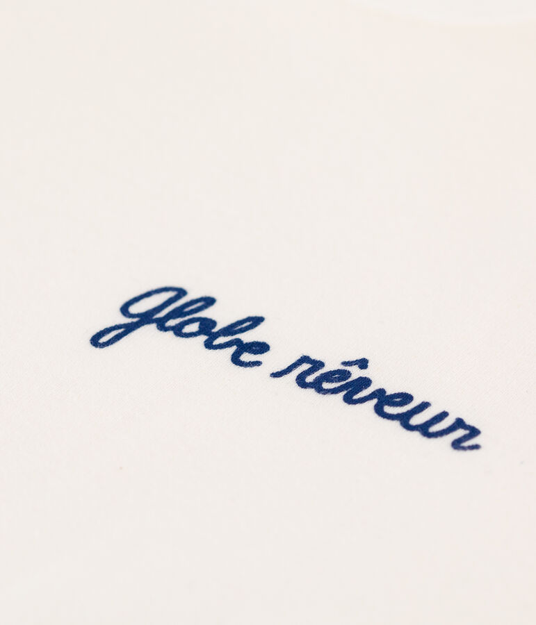 Camiseta para mujer de cuello redondo serigrafiada en algod&oacute;n blanco MARSHMALLOW