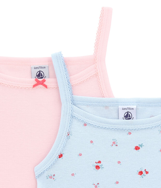 Pack de 2 camisetas de tirantes para ni&ntilde;a multicolor
