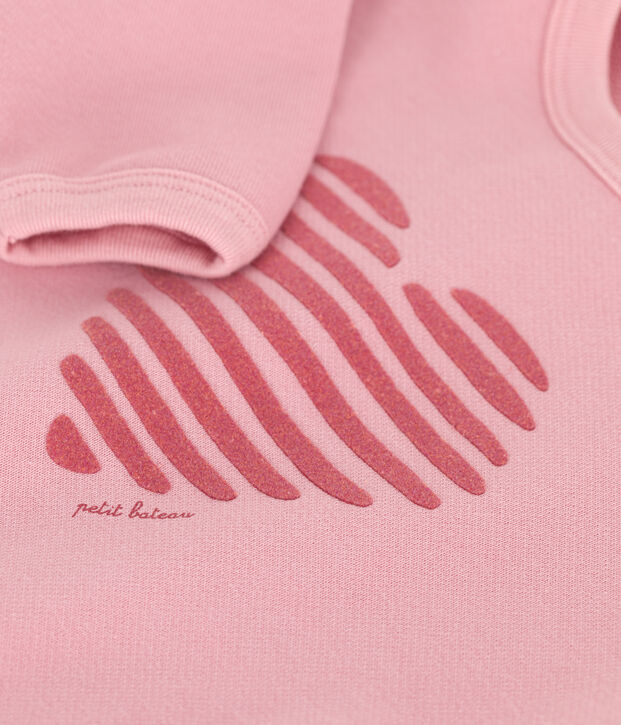 Sudadera de beb&eacute; de algod&oacute;n liso rosa