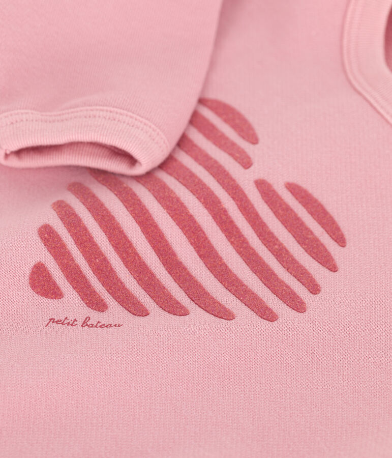 Sudadera de beb&eacute; de algod&oacute;n liso rosa