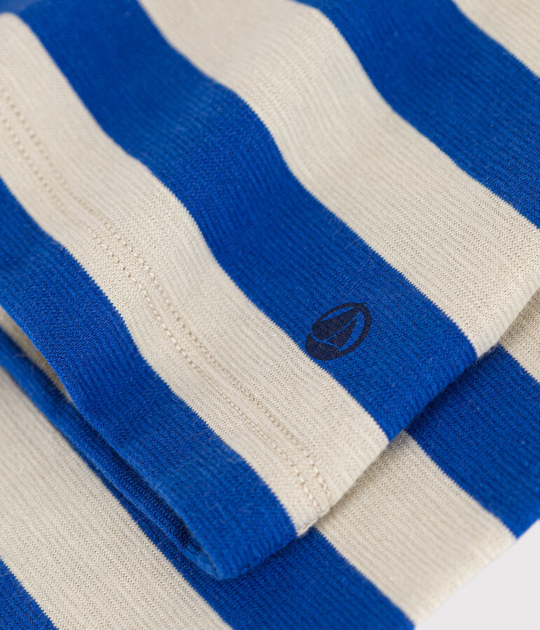 Camiseta LA RECTA de algod&oacute;n con cuello redondo para mujer azul/gris