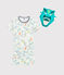 Pijama corto de punto para niño con máscara blanco MARSHMALLOW/blanco MULTICO