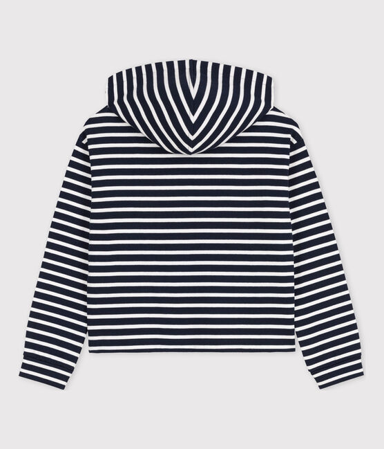 Sudadera de algodón con capucha para mujer azul SMOKING/blanco MARSHMALLOW
