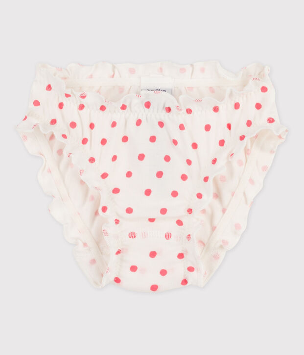 Braguita de algod&oacute;n de ni&ntilde;a blanco/rosa