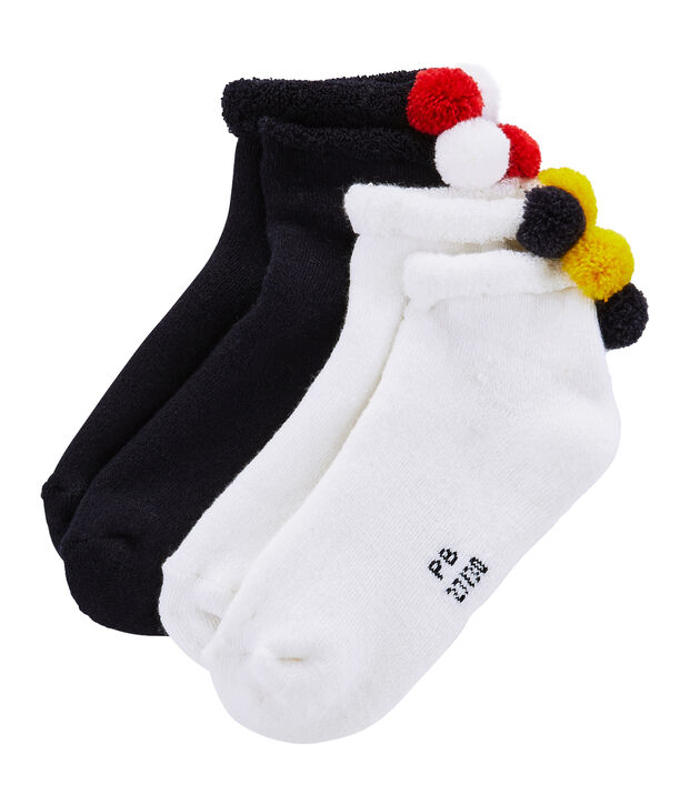 Lote de 2 pares de calcetines infantiles para ni&ntilde;a multicolor