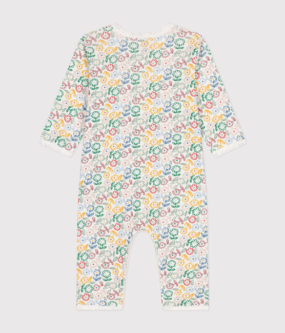 Pijama sin pies de algodón estampado para bebé blanco MARSHMALLOW/blanco MULTICO