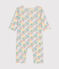 Pijama sin pies de algodón estampado para bebé blanco MARSHMALLOW/blanco MULTICO