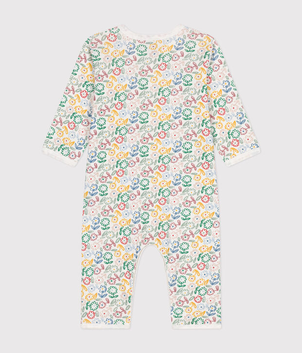Pijama sin pies de algod&oacute;n estampado para beb&eacute; blanco/multicolor