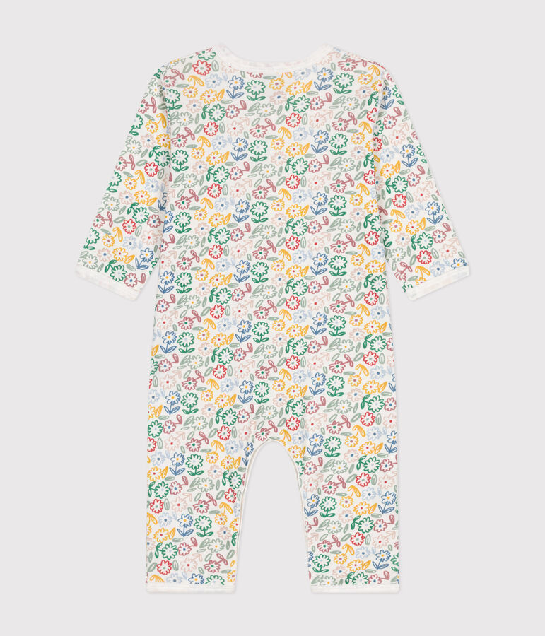 Pijama sin pies de algod&oacute;n estampado para beb&eacute; blanco MARSHMALLOW/blanco MULTICO