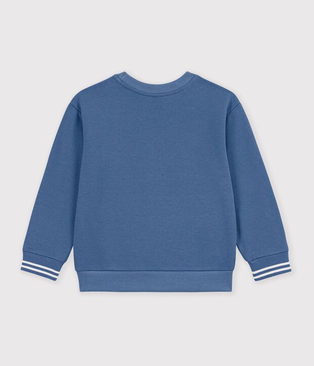 Sudadera infantil lisa de algod&oacute;n azul