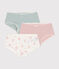 Juego de 3 culottes infantiles de algodón con flor variante 1