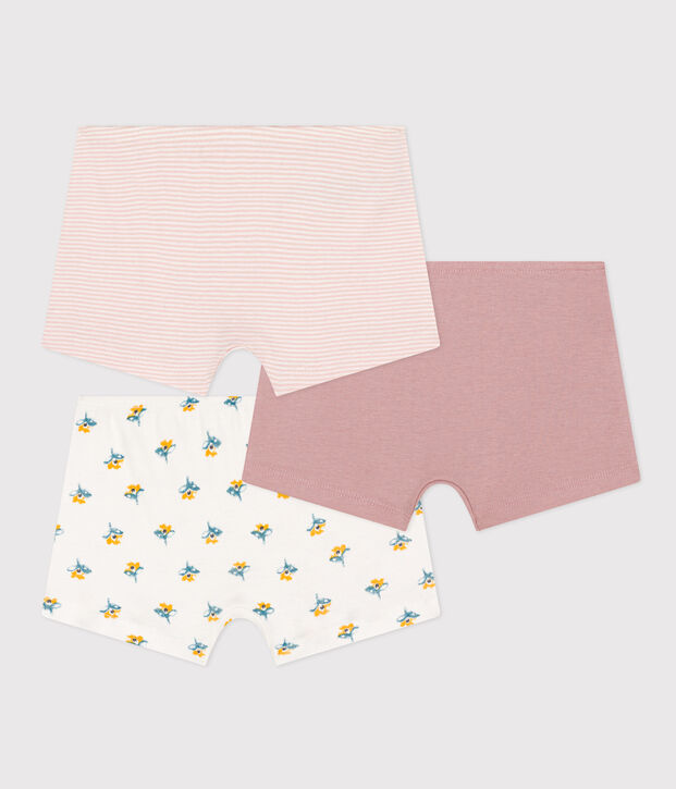 Juego de 3 culottes de algod&oacute;n con flor para ni&ntilde;a multicolor