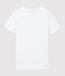 Camiseta de cuello redondo emblemática de algodón de mujer blanco ECUME
