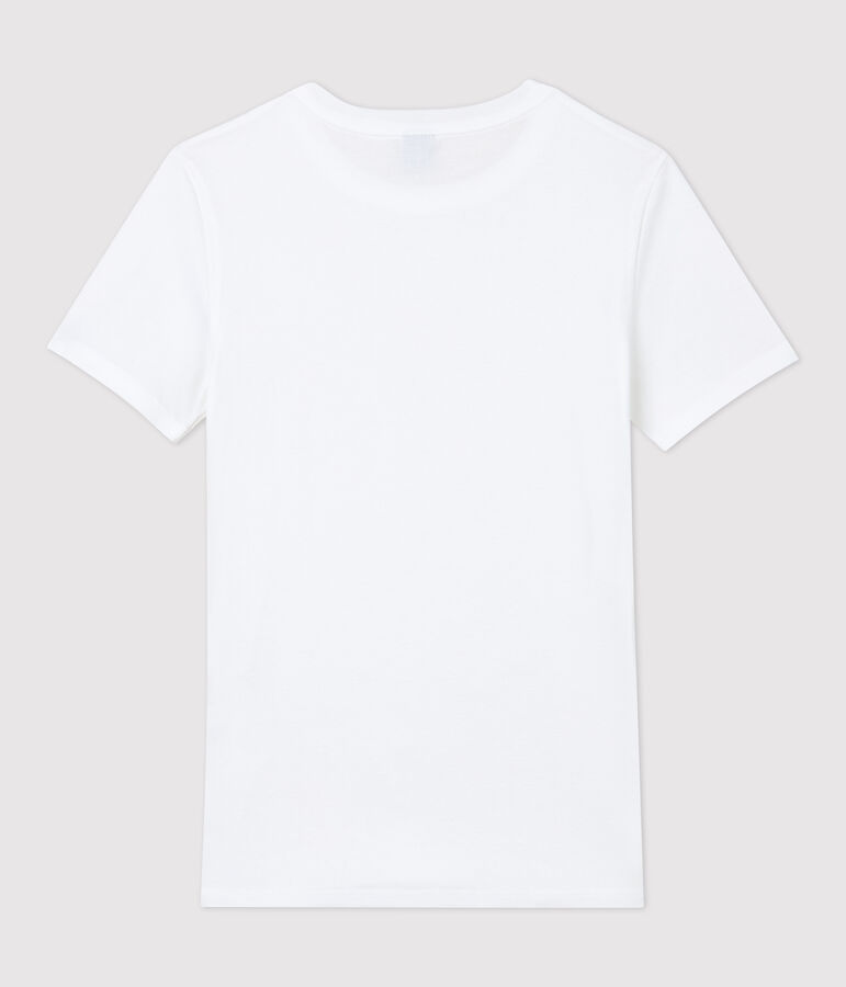 Camiseta de cuello redondo emblem&aacute;tica de algod&oacute;n de mujer blanco ECUME